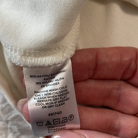 Ann Taylor Factory Cream Ruffle 1/2 Sleeve Top Size XL - Picture 7 of 9